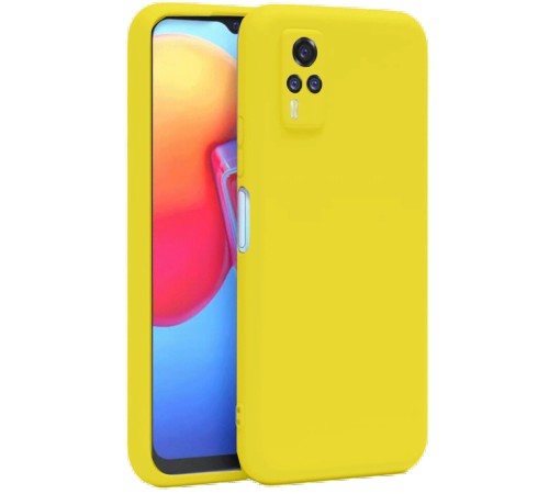 Vivo Y53S Kılıf Nano içi Kadife Silikon - Sarı Vivo Y53S Kılıf Nano içi Kadife Silikon - Sarı