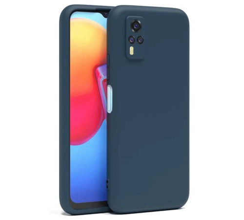 Vivo Y53S Kılıf Nano içi Kadife Silikon - Lacivert Vivo Y53S Kılıf Nano içi Kadife Silikon - Lacivert