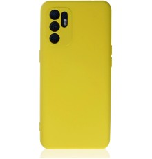 Oppo Reno 6 Kılıf Nano içi Kadife Silikon - Sarı1