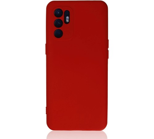 Oppo Reno 6 Kılıf Nano içi Kadife Silikon - Kırmızı Oppo Reno 6 Kılıf Nano içi Kadife Silikon - Kırmızı