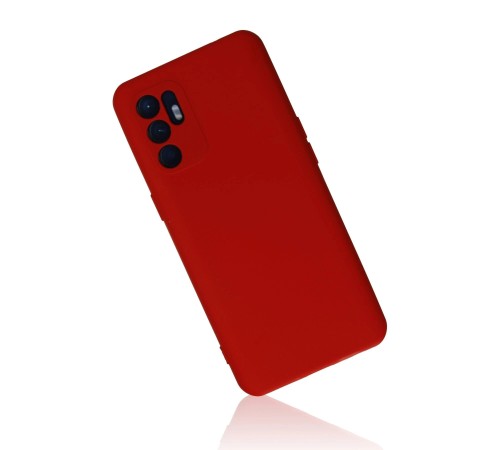 Oppo Reno 6 Kılıf Nano içi Kadife Silikon - Kırmızı Oppo Reno 6 Kılıf Nano içi Kadife Silikon - Kırmızı