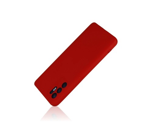 Oppo Reno 6 Kılıf Nano içi Kadife Silikon - Kırmızı Oppo Reno 6 Kılıf Nano içi Kadife Silikon - Kırmızı