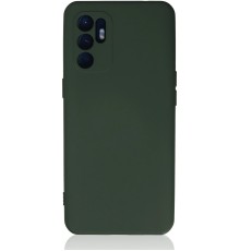 Oppo Reno 6 Kılıf Nano içi Kadife Silikon - Koyu Yeşil