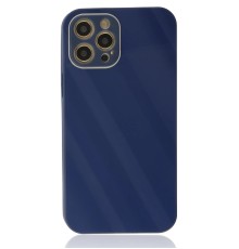 iPhone 12 Pro Kılıf Glass Kapak - Lacivert