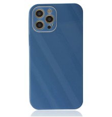 iPhone 12 Pro Kılıf Glass Kapak - Mavi