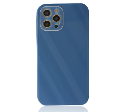 iPhone 12 Pro Kılıf Glass Kapak - Mavi iPhone 12 Pro Kılıf Glass Kapak - Mavi