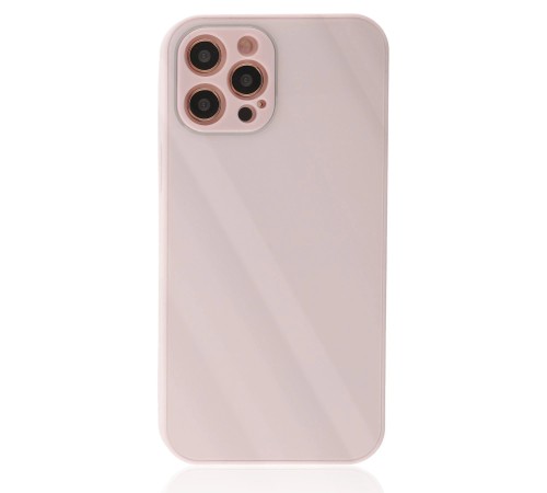 iPhone 12 Pro Kılıf Glass Kapak - Pembe iPhone 12 Pro Kılıf Glass Kapak - Pembe