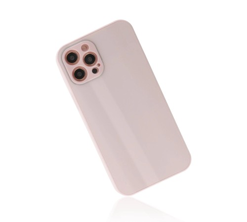 iPhone 12 Pro Kılıf Glass Kapak - Pembe iPhone 12 Pro Kılıf Glass Kapak - Pembe