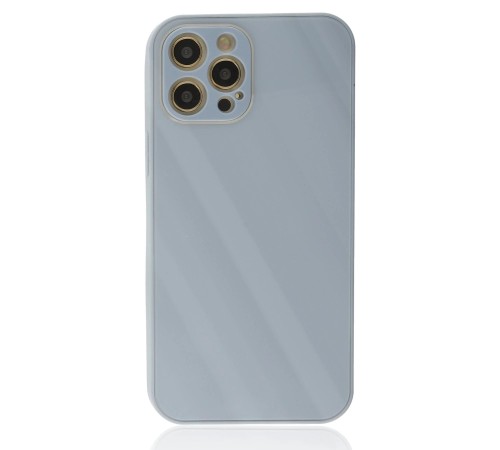 iPhone 12 Pro Kılıf Glass Kapak - Sky Blue iPhone 12 Pro Kılıf Glass Kapak - Sky Blue