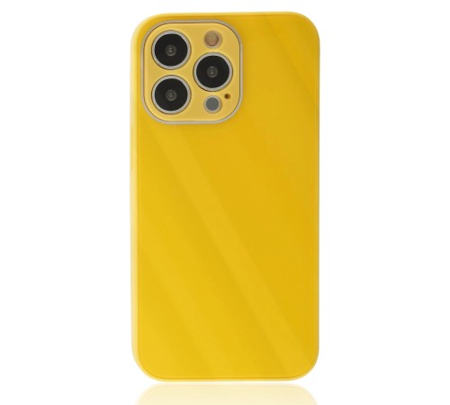 iPhone 13 Pro Kılıf Glass Kapak - Sarı iPhone 13 Pro Kılıf Glass Kapak - Sarı