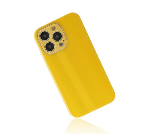 iPhone 13 Pro Kılıf Glass Kapak - Sarı iPhone 13 Pro Kılıf Glass Kapak - Sarı