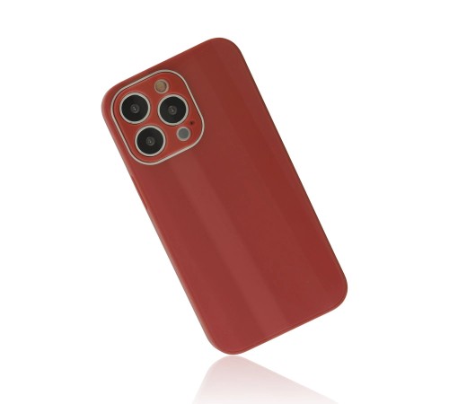 iPhone 13 Pro Kılıf Glass Kapak - Bordo iPhone 13 Pro Kılıf Glass Kapak - Bordo