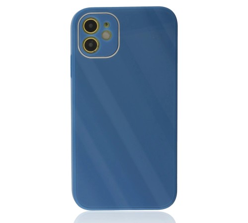 iPhone 12 Kılıf Glass Kapak - Mavi iPhone 12 Kılıf Glass Kapak - Mavi