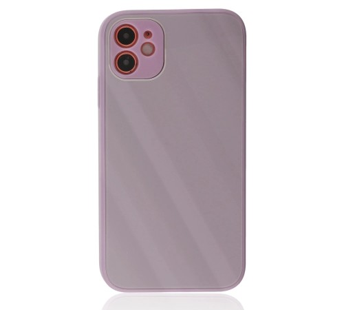 iPhone 12 Kılıf Glass Kapak - Mor iPhone 12 Kılıf Glass Kapak - Mor
