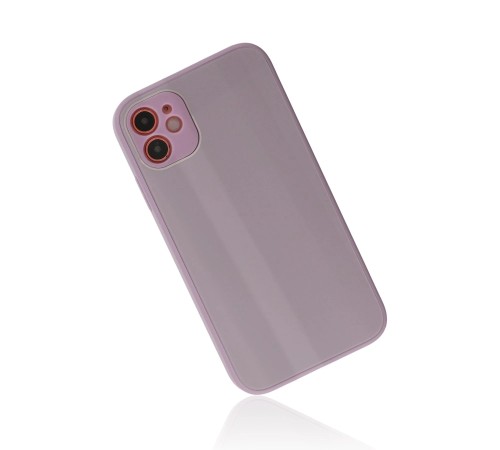 iPhone 12 Kılıf Glass Kapak - Mor iPhone 12 Kılıf Glass Kapak - Mor