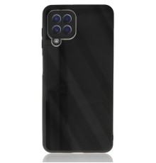 Samsung Galaxy A22 Kılıf Glass Kapak - Siyah