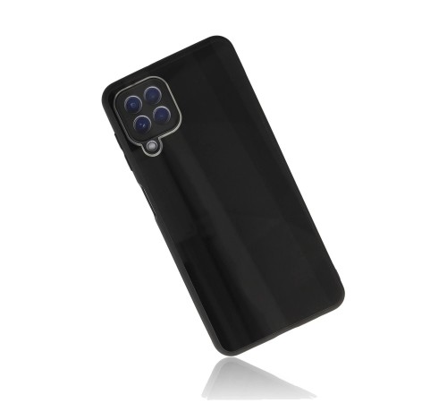 Samsung Galaxy A22 Kılıf Glass Kapak - Siyah Samsung Galaxy A22 Kılıf Glass Kapak - Siyah