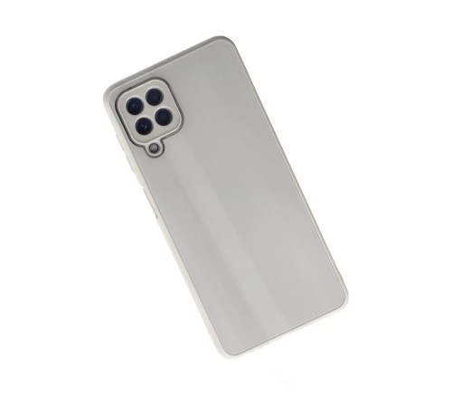 Samsung Galaxy A22 Kılıf Glass Kapak - Beyaz Samsung Galaxy A22 Kılıf Glass Kapak - Beyaz