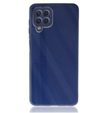 Samsung Galaxy A22 Kılıf Glass Kapak - Lacivert
