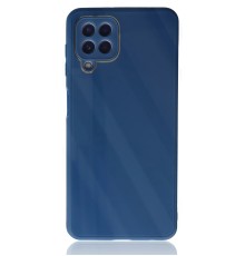 Samsung Galaxy A22 Kılıf Glass Kapak - Mavi