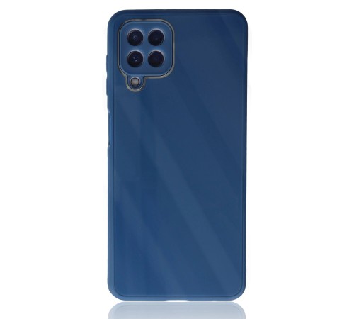 Samsung Galaxy A22 Kılıf Glass Kapak - Mavi Samsung Galaxy A22 Kılıf Glass Kapak - Mavi