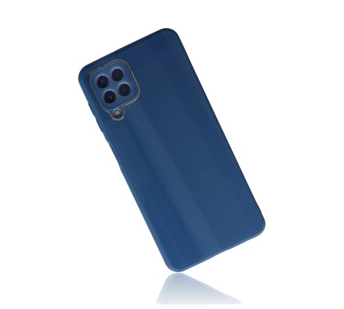 Samsung Galaxy A22 Kılıf Glass Kapak - Mavi Samsung Galaxy A22 Kılıf Glass Kapak - Mavi