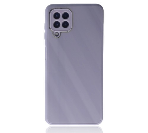 Samsung Galaxy A22 Kılıf Glass Kapak - Lila Samsung Galaxy A22 Kılıf Glass Kapak - Lila
