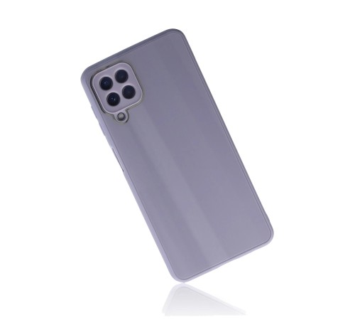 Samsung Galaxy A22 Kılıf Glass Kapak - Lila Samsung Galaxy A22 Kılıf Glass Kapak - Lila