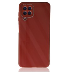 Samsung Galaxy A22 Kılıf Glass Kapak - Bordo