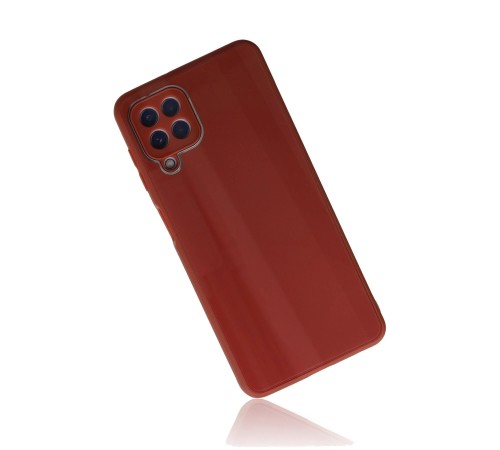 Samsung Galaxy A22 Kılıf Glass Kapak - Bordo Samsung Galaxy A22 Kılıf Glass Kapak - Bordo