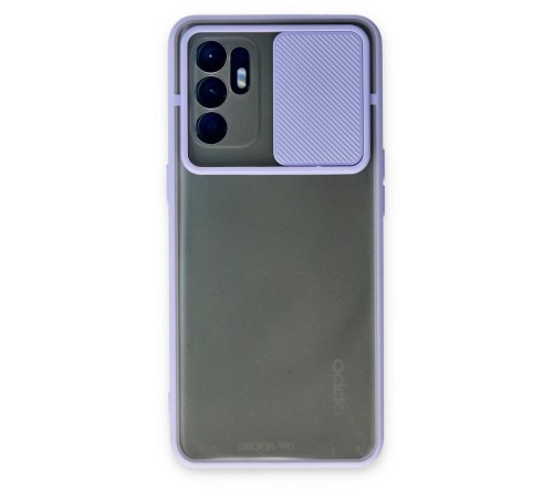 Oppo Reno 6 Kılıf Palm Buzlu Kamera Sürgülü Silikon - Lila Oppo Reno 6 Kılıf Palm Buzlu Kamera Sürgülü Silikon - Lila