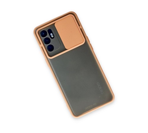 Oppo Reno 6 Kılıf Palm Buzlu Kamera Sürgülü Silikon - Pembe Oppo Reno 6 Kılıf Palm Buzlu Kamera Sürgülü Silikon - Pembe