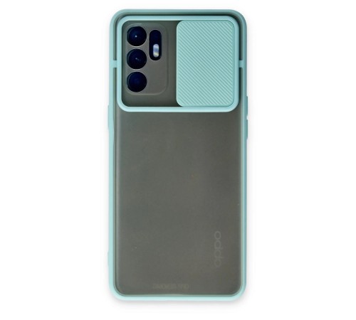 Oppo Reno 6 Kılıf Palm Buzlu Kamera Sürgülü Silikon - Turkuaz Oppo Reno 6 Kılıf Palm Buzlu Kamera Sürgülü Silikon - Turkuaz