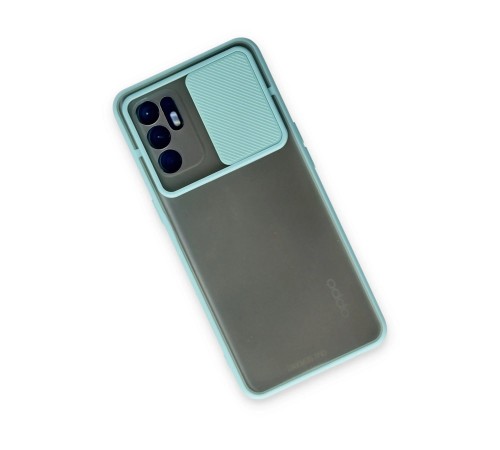 Oppo Reno 6 Kılıf Palm Buzlu Kamera Sürgülü Silikon - Turkuaz Oppo Reno 6 Kılıf Palm Buzlu Kamera Sürgülü Silikon - Turkuaz