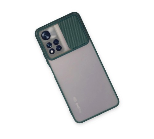Xiaomi Redmi Note 11T Kılıf Palm Buzlu Kamera Sürgülü Silikon - Yeşil Xiaomi Redmi Note 11T Kılıf Palm Buzlu Kamera Sürgülü Silikon - Yeşil