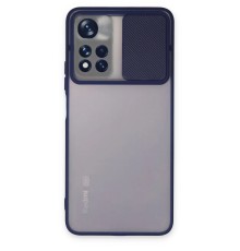 Xiaomi Redmi Note 11T Kılıf Palm Buzlu Kamera Sürgülü Silikon - Lacivert