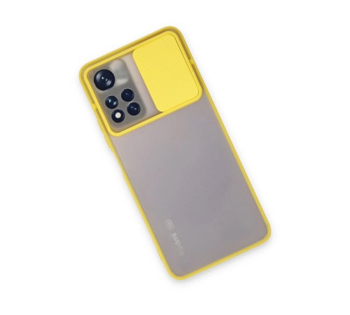 Xiaomi Redmi Note 11T Kılıf Palm Buzlu Kamera Sürgülü Silikon - Sarı Xiaomi Redmi Note 11T Kılıf Palm Buzlu Kamera Sürgülü Silikon - Sarı