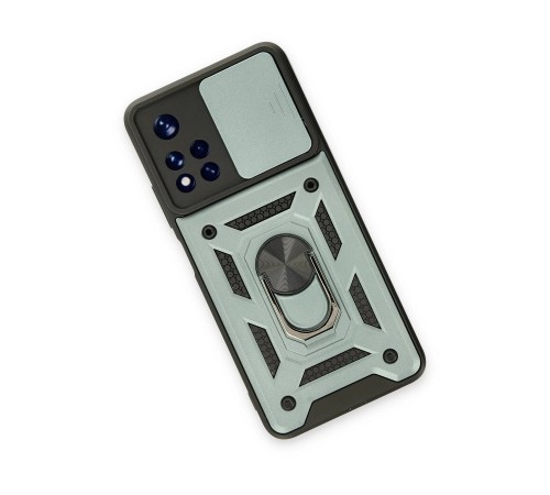 Xiaomi Redmi Note 11T Kılıf Pars Lens Yüzüklü Silikon - Yeşil