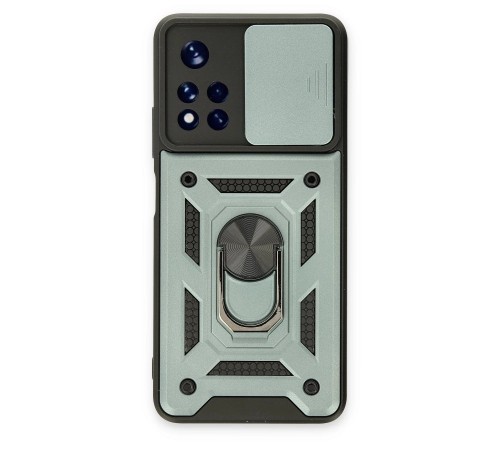 Xiaomi Redmi Note 11T Kılıf Pars Lens Yüzüklü Silikon - Yeşil