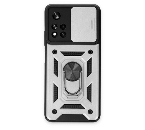 Xiaomi Redmi Note 11T Kılıf Pars Lens Yüzüklü Silikon - Gümüş