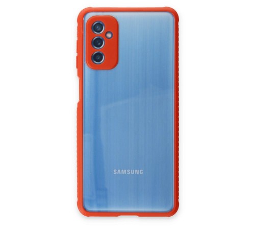 Samsung Galaxy M52 5G Kılıf Miami Şeffaf Silikon - Kırmızı