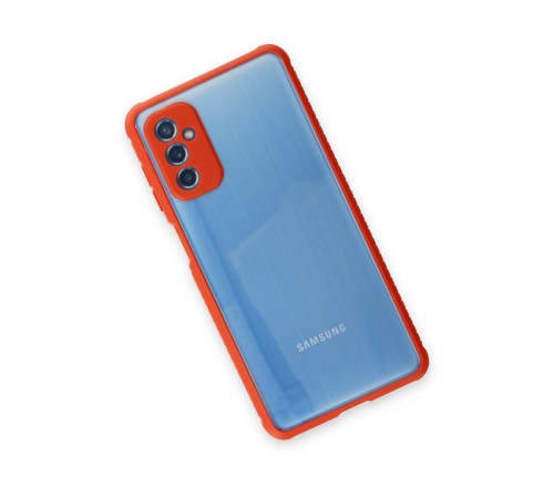 Samsung Galaxy M52 5G Kılıf Miami Şeffaf Silikon - Kırmızı