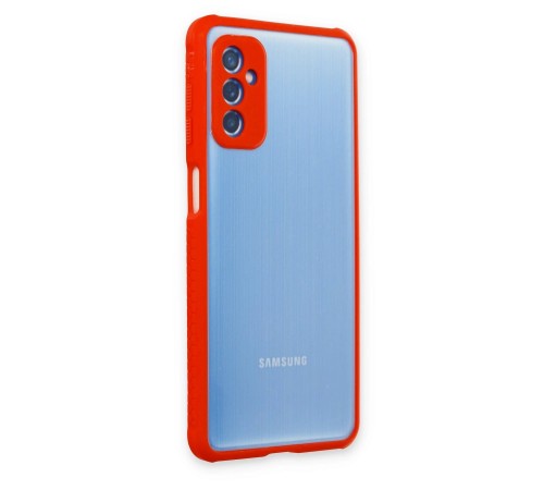 Samsung Galaxy M52 5G Kılıf Miami Şeffaf Silikon - Kırmızı