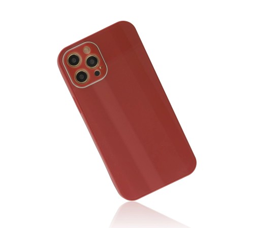 iPhone 12 Pro Kılıf Glass Kapak - Bordo iPhone 12 Pro Kılıf Glass Kapak - Bordo