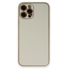iPhone 12 Pro Max Kılıf Coco Deri Silikon Kapak - Beyaz