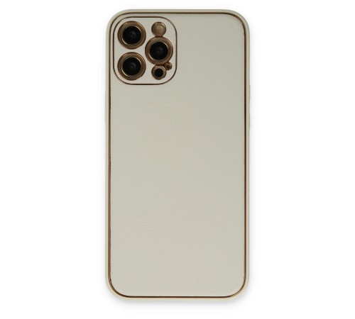 iPhone 12 Pro Max Kılıf Coco Deri Silikon Kapak - Beyaz iPhone 12 Pro Max Kılıf Coco Deri Silikon Kapak - Beyaz