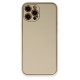 iPhone 12 Pro Max Kılıf Coco Deri Silikon Kapak - Gold