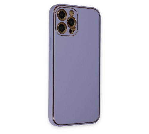 iPhone 12 Pro Max Kılıf Coco Deri Silikon Kapak - Açık Lila iPhone 12 Pro Max Kılıf Coco Deri Silikon Kapak - Açık Lila
