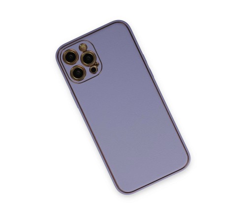 iPhone 12 Pro Max Kılıf Coco Deri Silikon Kapak - Açık Lila iPhone 12 Pro Max Kılıf Coco Deri Silikon Kapak - Açık Lila
