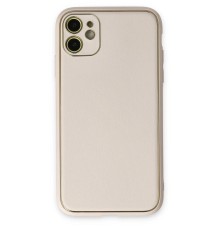 iPhone 12 Kılıf Coco Deri Silikon Kapak - Beyaz